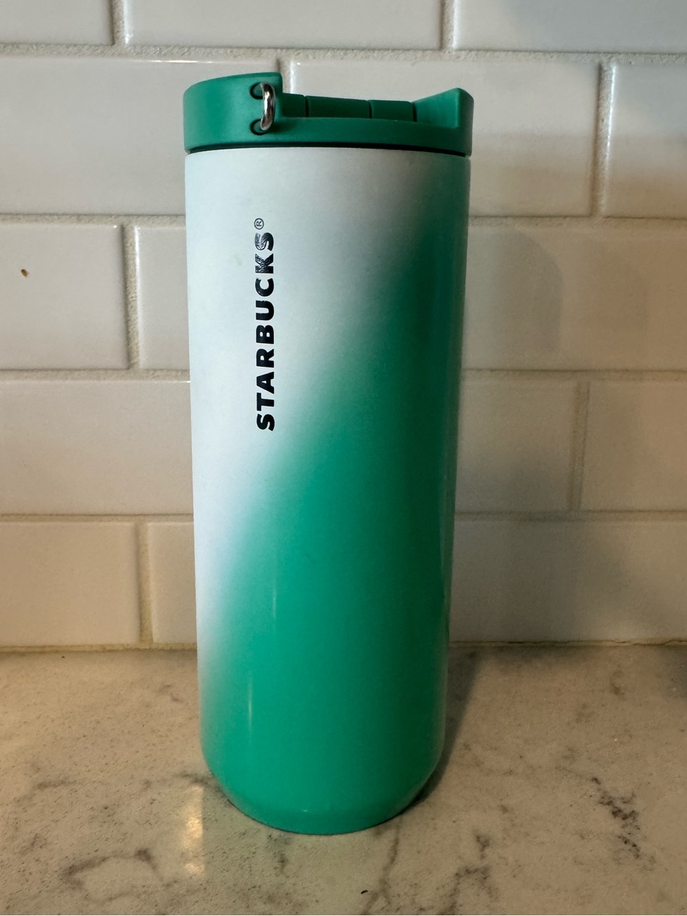 Starbucks 2024 CHRISTMAS VACUUM INSULATED TUMBLER Green & White HOLLY 12oz NEW